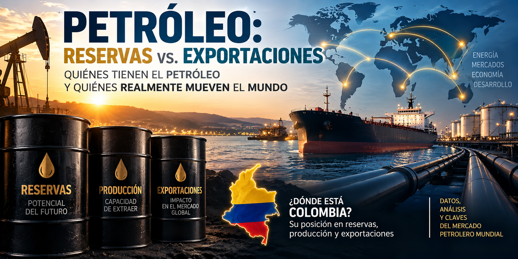 O petróleo que realmente move o mundo: reservas contra exportações